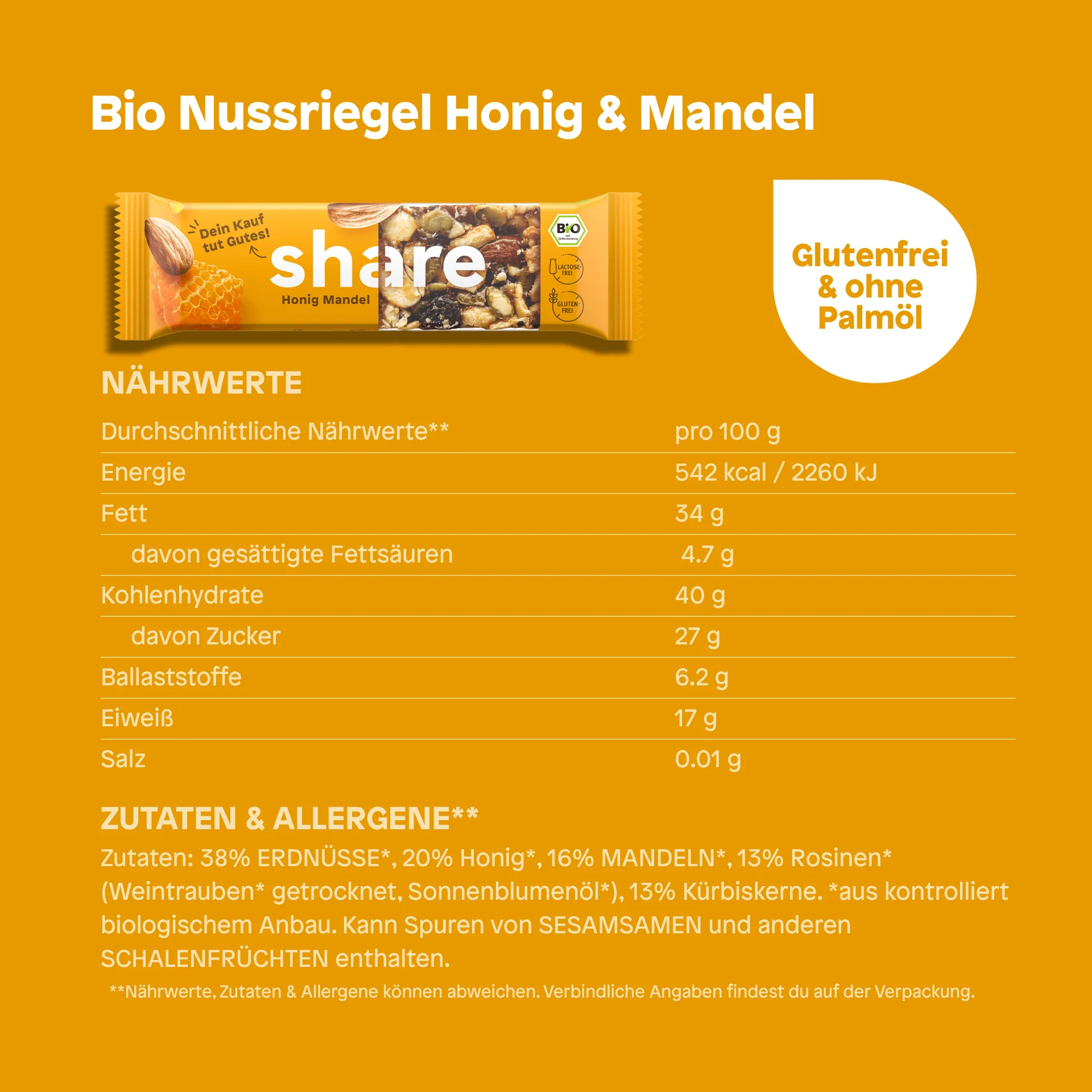 Bio Nussriegel Honig & Mandel - Image 5