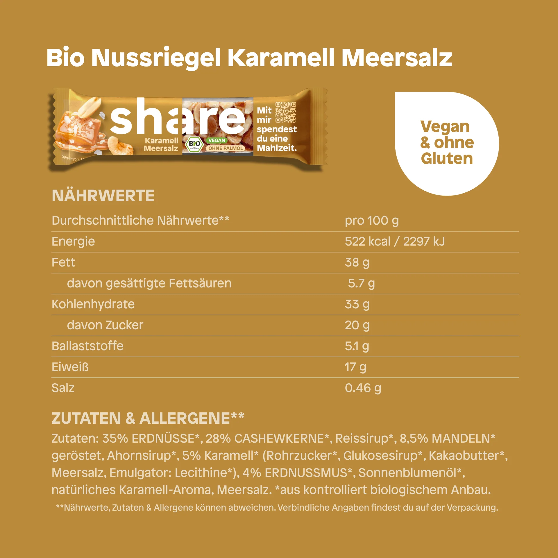 Bio Nussriegel Karamell Meersalz - Image 4