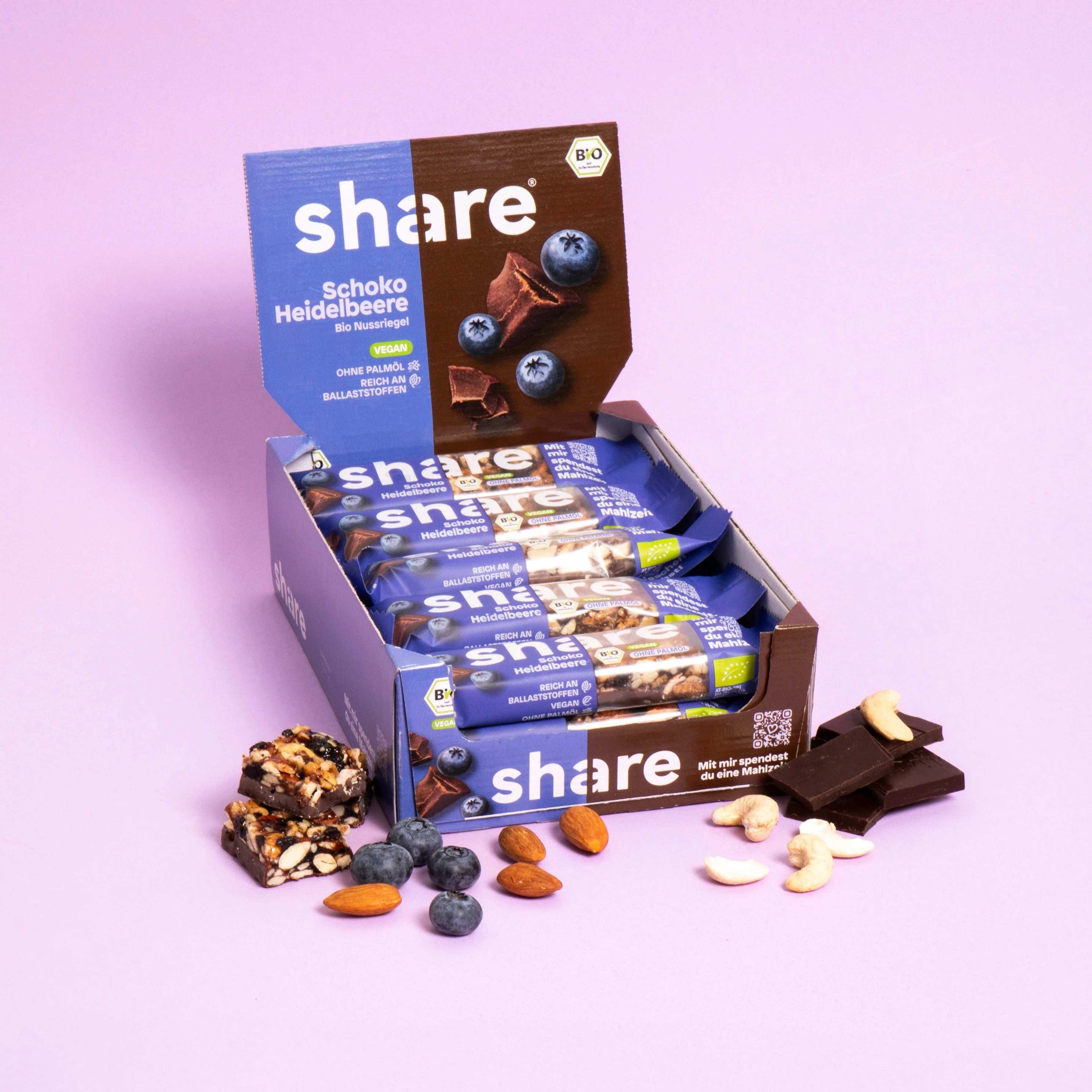 Bio Nussriegel Schoko & Heidelbeere - Image 3