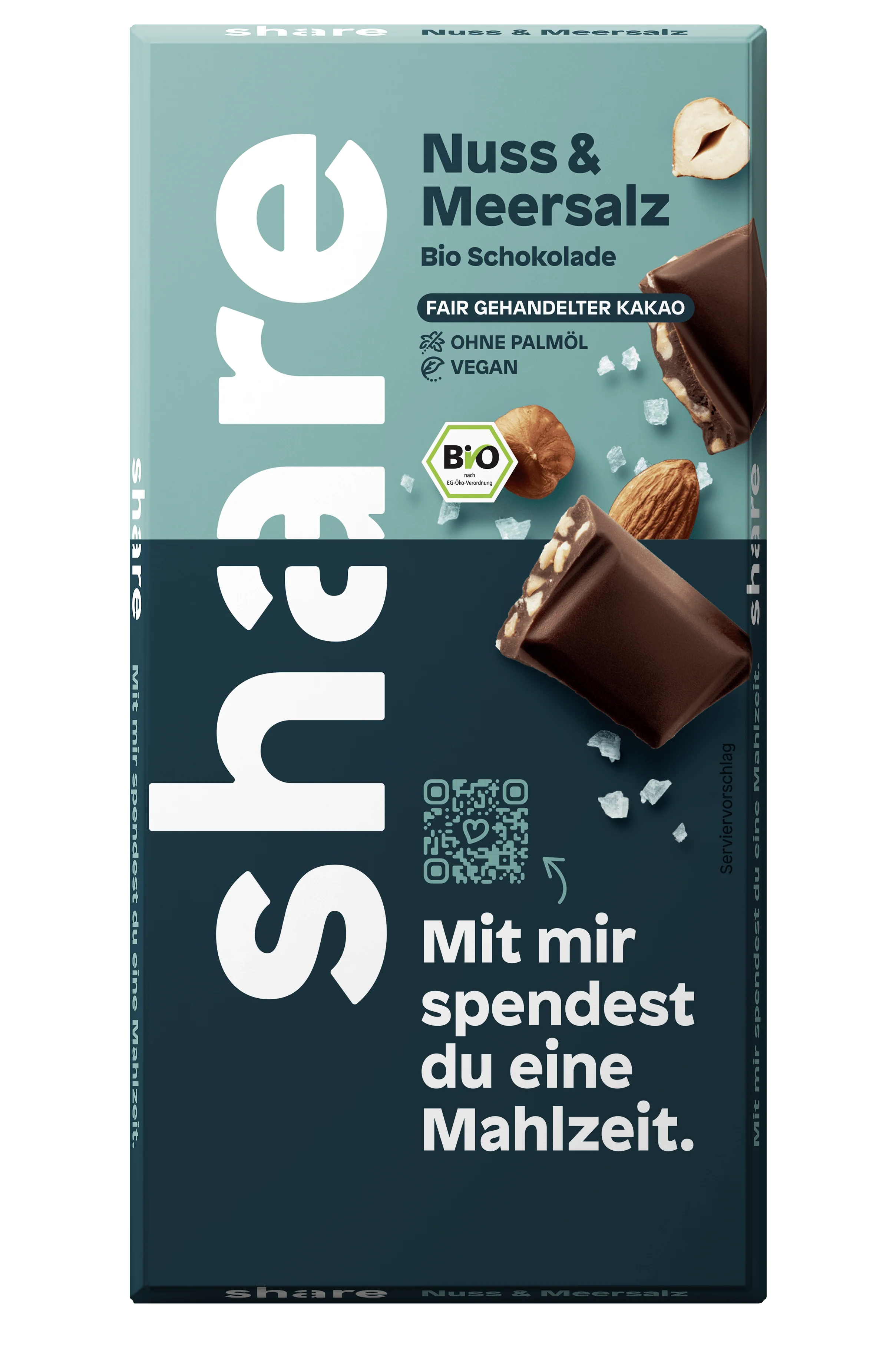 Vegane Bio Schokoladentafel Nuss & Meersalz - Image 3