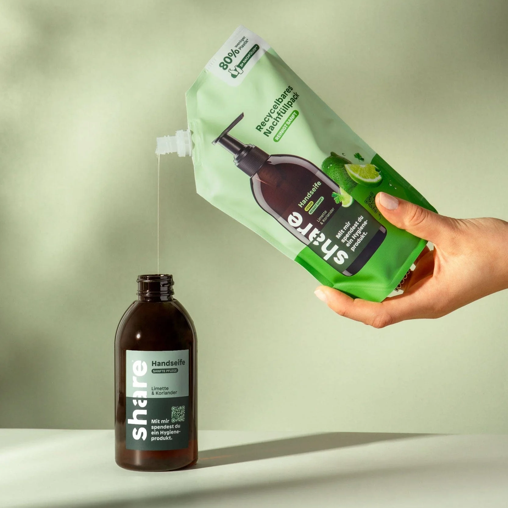 Flüssigseife Nachfüllbeutel Limette & Koriander - Image 3
