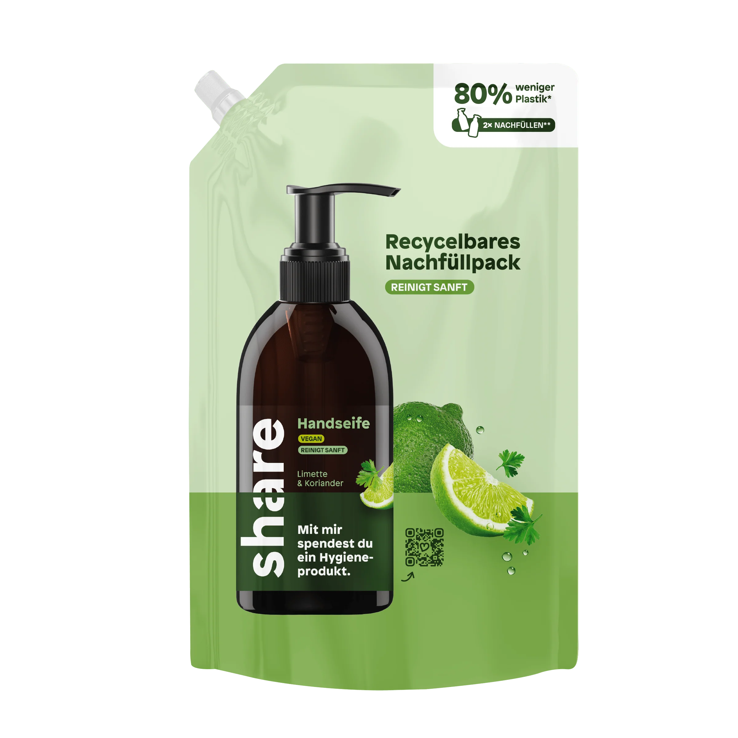 Flüssigseife Nachfüllbeutel Limette & Koriander - Image 4